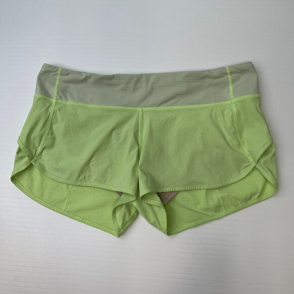 Lululemon Short Women 10 Lined Stripe Vent 33x3 Zip Pocket Run Gym Retro Core Ex - Picture 1 of 12